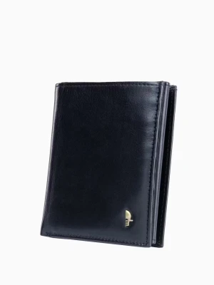 Czarny skórzany portfel męski z zabezpieczeniem RFID Puccini