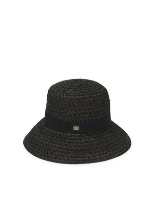 Czarny słomkowy kapelusz Kazar