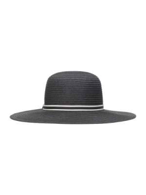 Czarny słomkowy kapelusz z wstążką Borsalino