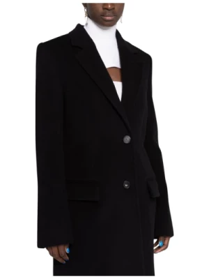 Czarny strukturalny płaszcz Stella McCartney