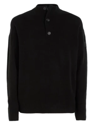 Czarny Sweter Button Q Calvin Klein