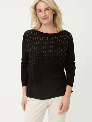 Czarny sweter damski Henny z aplikacjami – Liaison en Vogue Olsen