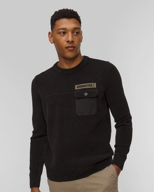 Czarny Sweter Męski Aeronautica Militare