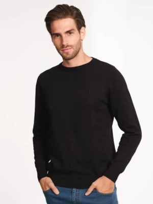 Czarny sweter męski basic OCHNIK