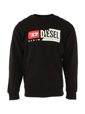Czarny Sweter Męski z Bawełny Diesel