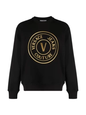 Czarny Sweter Ss24 Moda Męska Versace Jeans Couture