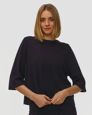 Czarny Sweter Wełniany Damski Allude