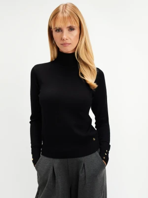 Czarny sweter z golfem Top Secret