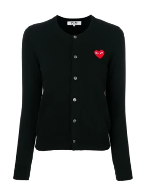 Czarny Sweter z Guzikami Comme des Garçons Play