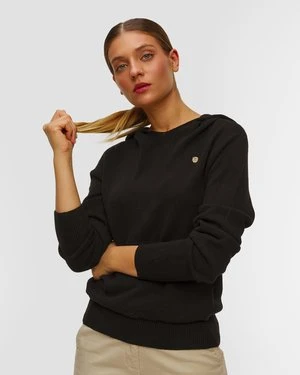 Czarny sweter z kapturem damski Aeronautica Militare