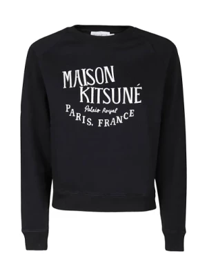 Czarny Sweter z Logo Maison Kitsuné