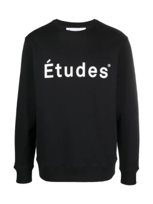 Czarny Sweter z Nadrukiem Logo Études