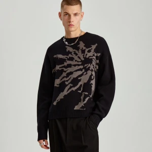 Czarny sweter z okrągłym dekoltem House