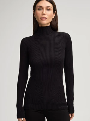 Czarny sweter z swetry prążkowanej Joop