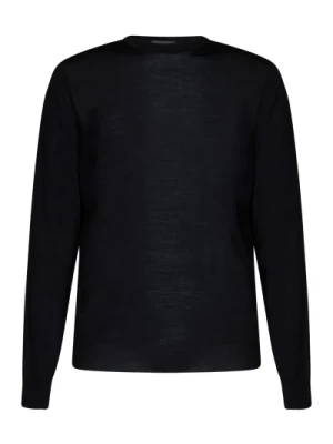 Czarny Sweter z Wełny Merino dla Mężczyzn Drumohr