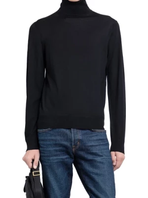 Czarny Sweter z wełny merino Tom Ford