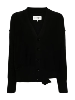 Czarny Sweter z Wycięciami MM6 Maison Margiela