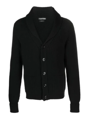 Czarny Sweter z Wzorem Żakardowym Tom Ford