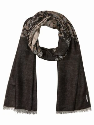 Czarny szal damski z nadrukiem w pantery – Urban Wild Olsen