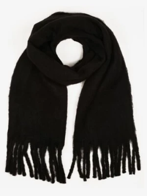 Czarny Szalik Ozdobiony Frędzlami Esalirea