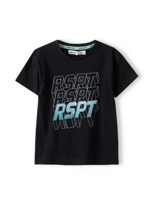 Czarny t-shirt bawełniany dla chłopca- Rspt Minoti