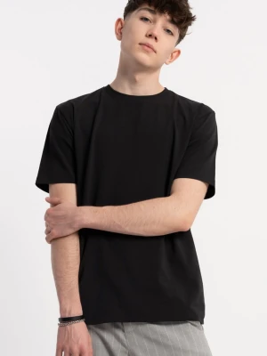 Czarny t-shirt bez nadruków Reporter Young