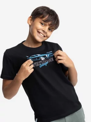 Czarny t-shirt chłopięcy z nadrukiem samochodu T-FURIOS JUNIOR Volcano