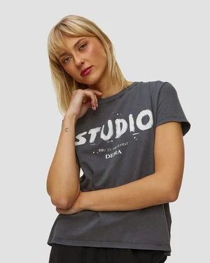 Czarny T-shirt Damski Deha