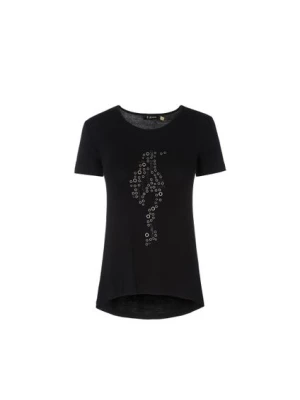 Czarny T-shirt damski z aplikacją OCHNIK