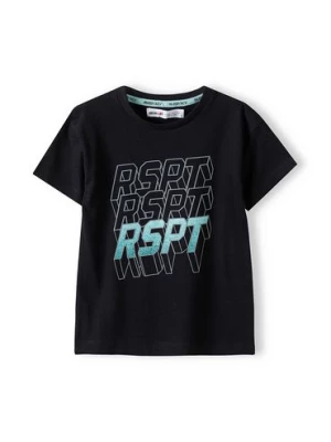 Czarny t-shirt dla małego chłopca z bawełny- RSPT Minoti