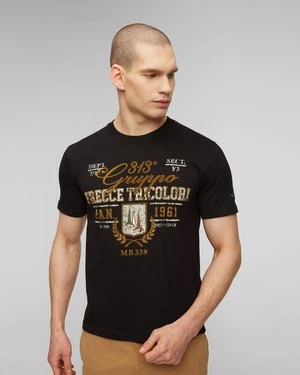 Czarny T-shirt Męski Aeronautica Militare