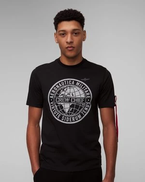 Czarny T-shirt Męski Aeronautica Militare