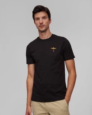 Czarny T-shirt Męski Aeronautica Militare