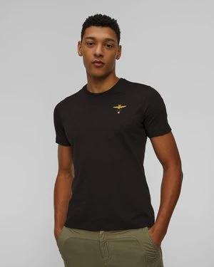 Czarny T-shirt Męski Aeronautica Militare