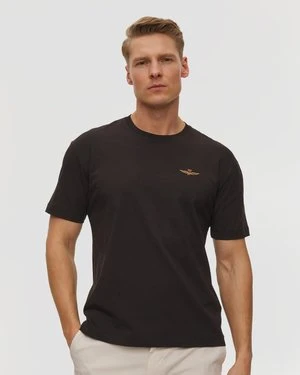Czarny T-shirt Męski Aeronautica Militare