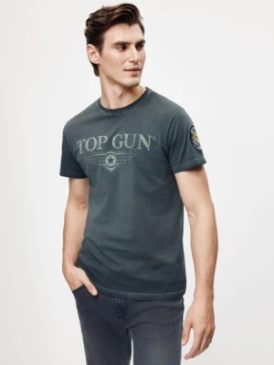 Czarny t-shirt męski bawełniany TOP GUN