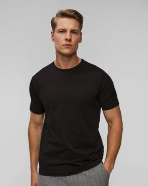 Czarny T-shirt Męski Sunspel