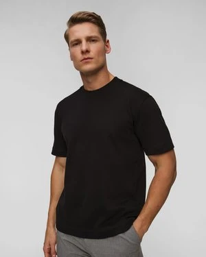 Czarny T-shirt Męski Sunspel