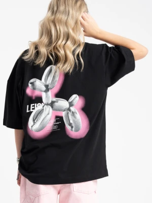 Czarny t-shirt OVERSIZE z autorską grafiką z tyłu Reporter