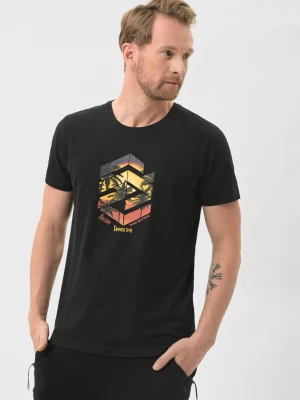 Czarny t-shirt T-SUNSET Volcano
