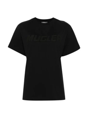 Czarny T-shirt z Bawełny Mugler