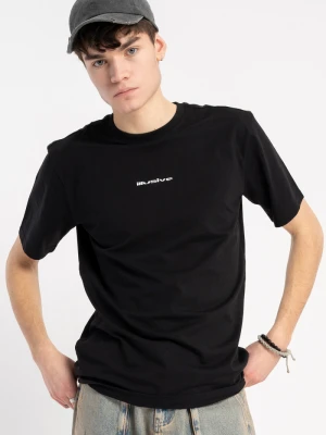 Czarny t-shirt z kontrastowym nadrukiem Reporter