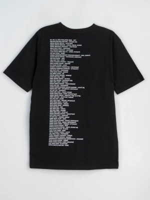 Czarny t-shirt z kontrastowym nadrukiem z tyłu Reporter