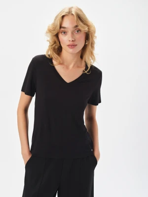 Czarny t-shirt z krótkim rękawem Top Secret