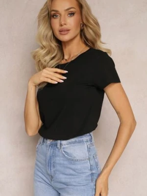 Czarny T-shirt z Linii Basic Apoxis glo-story