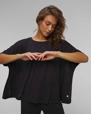 Czarny T-shirt Z Modalu Damski Deha