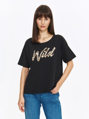 Czarny t-shirt z napisem