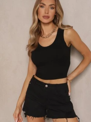 Czarny Tank Top Prążkowany Toslina j.style