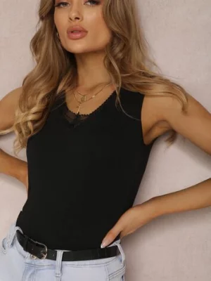 Czarny Top Bawełniany Aedosyne