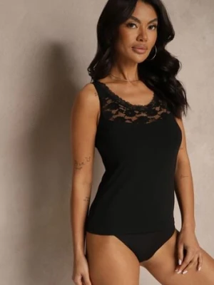 Czarny Top Bawełniany Vestila pesail